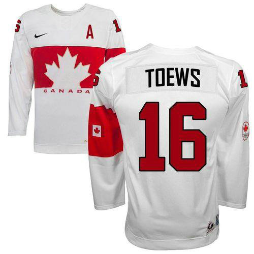2014 Olympic Team Canada #16 Jonathan Toews White Hockey NHL Jersey