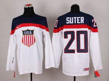 2014 Olympic Team USA #20 Ryan Suter White Hockey NHL Jersey 2014 Olympic Team USA #20 Ryan Suter White Hockey NHL Jersey