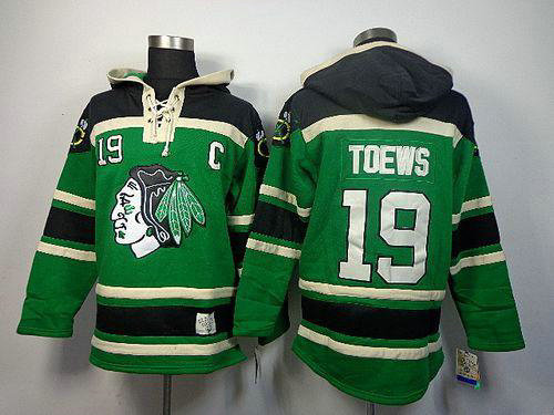 Blackhawks #19 Jonathan Toews Green Sawyer Hooded Sweatshirt Stitched NHL Blackhawks #19 Jonathan Toews Green Sawyer Hooded Sweatshirt Stitched NHL