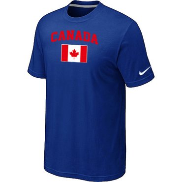 New 2014 Olympics Canada Flag Collection Locker Room T-Shirt Blue