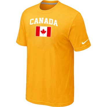 New 2014 Olympics Canada Flag Collection Locker Room T-Shirt Yellow