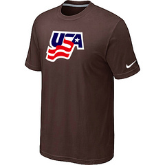 New USA Graphic Legend Performance Collection Locker Room T-Shirt Brown