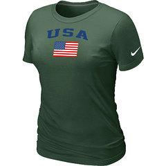 USA Olympics USA Flag Collection Locker Room Women's T-Shirt D.Green USA Olympics USA Flag Collection Locker Room Women's T-Shirt D.Green