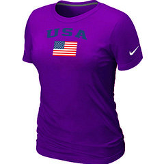 USA Olympics USA Flag Collection Locker Room Women's T-Shirt Purple USA Olympics USA Flag Collection Locker Room Women's T-Shirt Purple