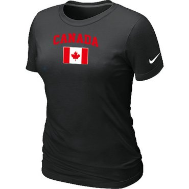 New 2014 Olympics Canada Flag Collection Locker Room Women's T-Shirt Black New 2014 Olympics Canada Flag Collection Locker Room Women's T-Shirt Black