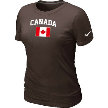New 2014 Olympics Canada Flag Collection Locker Room Women's T-Shirt Brown New 2014 Olympics Canada Flag Collection Locker Room Women's T-Shirt Brown