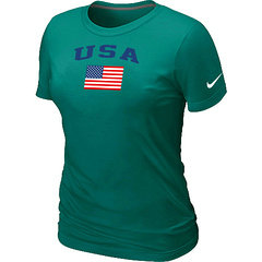 USA Olympics USA Flag Collection Locker Room Women's T-Shirt L.Green USA Olympics USA Flag Collection Locker Room Women's T-Shirt L.Green