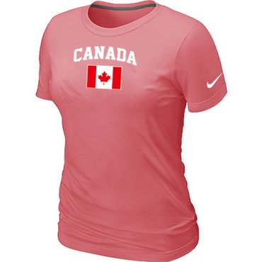 New 2014 Olympics Canada Flag Collection Locker Room Women's T-Shirt Pink