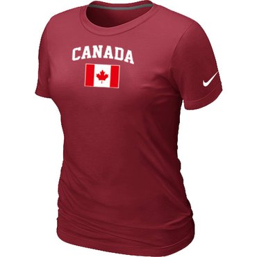 New 2014 Olympics Canada Flag Collection Locker Room Women's T-Shirt Red