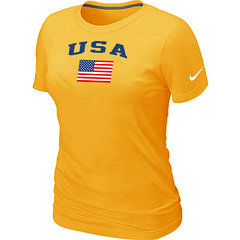 USA Olympics USA Flag Collection Locker Room Women's T-Shirt Yellow USA Olympics USA Flag Collection Locker Room Women's T-Shirt Yellow