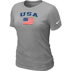 USA Olympics USA Flag Collection Locker Room Women's T-Shirt L.Grey USA Olympics USA Flag Collection Locker Room Women's T-Shirt L.Grey