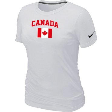 New 2014 Olympics Canada Flag Collection Locker Room Women's T-Shirt White