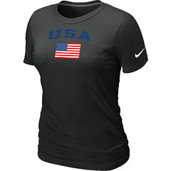 USA Olympics USA Flag Collection Locker Room Women's T-Shirt Black