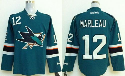 San Jose Sharks #12 Patrick Marleau Stitched Blue NHL Jersey