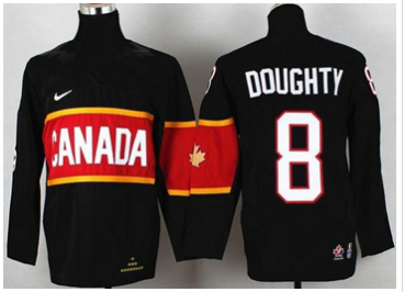 Youth NHL Team Canada 2014 Olympic #8 Drew Doughty Black Stitched Jersey