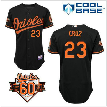 Baltimore Orioles #23 Nelson Cruz Black 1954-2014 60th Anniversary Cool Base Baseball Jersey