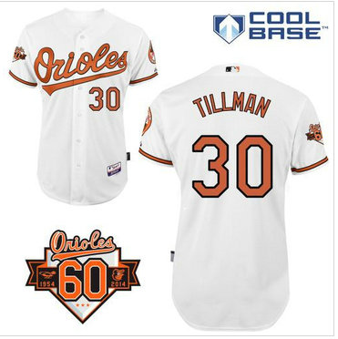 Baltimore Orioles #30 Chris Tillman White 1954-2014 60th Anniversary Cool Base Baseball Jersey