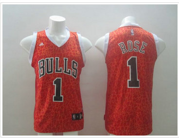 2014 Women NBA chicago bulls #1 ROSE Leopard grain fashion jerseys