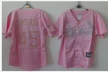 Women's Fashion St.Louis Cardinals #45 Bob Gibson Pink Fashion Baseball Jersey