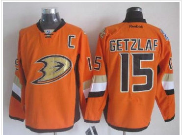 Anaheim Ducks #15 Ryan Getzlaf Orange Stitched NHL Jersey