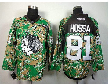 Chicago Blackhawks #81 Marian Hossa Camo Veterans Day Practice NHL Jersey