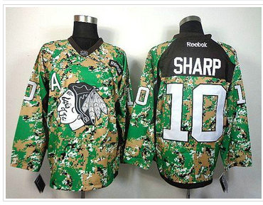 Chicago Blackhawks #10 Patrick Sharp Camo Veterans Day Practice NHL Jersey