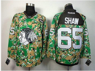 Chicago Blackhawks #65 Andrew Shaw Camo Veterans Day Practice NHL Jersey