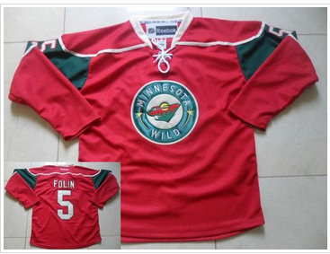 Minnesota Wild #5 Christian Folin Red Stitched NHL Jersey