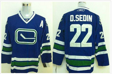 Vancouver Canucks #22 Daniel Sedin Stitched Blue Third NHL Jersey