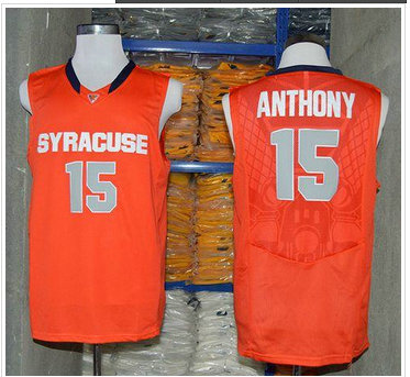 Syracuse Orange #15 Carmelo Anthony Orange Basketball Stitched NCAA Jersey