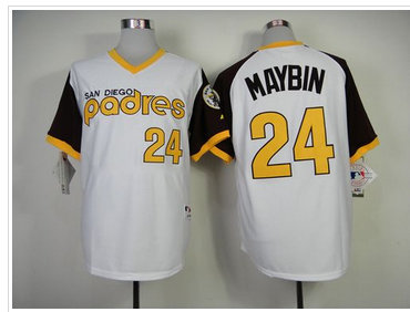 San Diego Padres #24 Cameron Maybin White 1978 Turn Back The Clock Baseball Jersey San Diego Padres #24 Cameron Maybin White 1978 Turn Back The Clock Baseball Jersey
