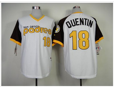 San Diego Padres #18 Carlos Quentin White 1978 Turn Back The Clock Baseball Jersey