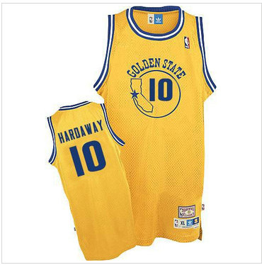 Golden State Warriors #10 Tim Hardaway Gold Throwback NBA Jersey