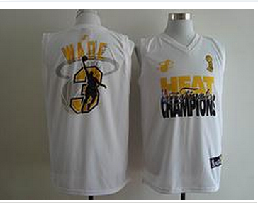 nba miami heat #3 wade white with black (2014 champions)