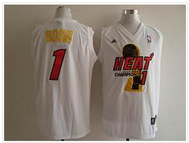 Miami Heat #1 Chris Bosh white with red (2014 champions)