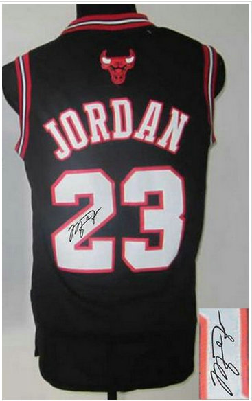 Chicago Bulls Revolution 30 Autographed #23 Michael Jordan Black Stitched NBA Jersey