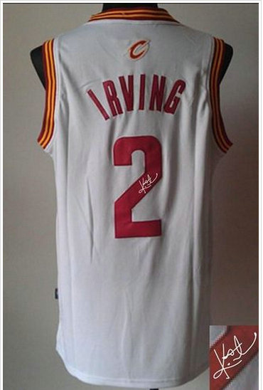 Cleveland Cavaliers Revolution 30 Autographed #2 Kyrie Irving Navy White Stitched NBA Jersey