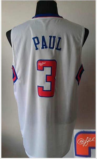 Los Angeles Clippers Revolution 30 Autographed #3 Chris Paul White Stitched NBA Jersey
