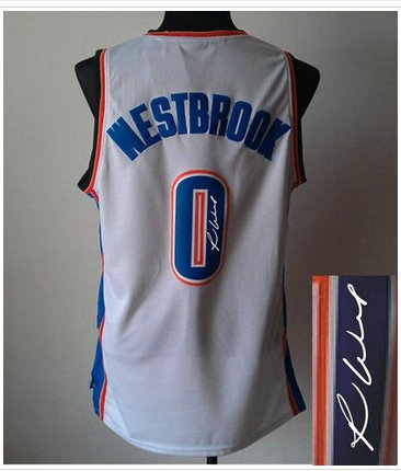 Oklahoma City Thunder Revolution 30 Autographed #0 Russell Westbrook White Stitched NBA Jersey Oklahoma City Thunder Revolution 30 Autographed #0 Russell Westbrook White Stitched NBA Jersey