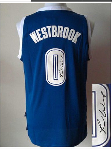 Oklahoma City Thunder Revolution 30 Autographed #0 Russell Westbrook Blue Alternate Stitched NBA Jersey Oklahoma City Thunder Revolution 30 Autographed #0 Russell Westbrook Blue Alternate Stitched NBA Jersey