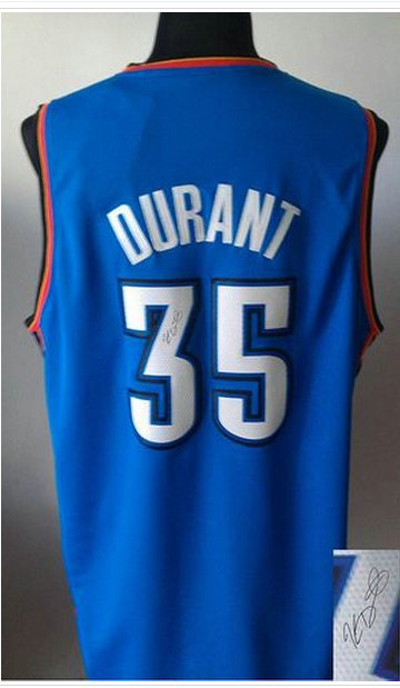 Oklahoma City Thunder Revolution 30 Autographed #35 Kevin Durant Blue Stitched NBA Jersey Oklahoma City Thunder Revolution 30 Autographed #35 Kevin Durant Blue Stitched NBA Jersey