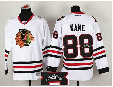 Chicago Blackhawks #88 Patrick Kane White Autographed Stitched NHL Jersey