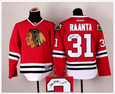 Chicago Blackhawks #31 Antti Raanta Red Autographed Stitched NHL Jersey