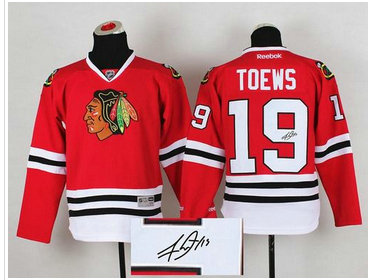 Chicago Blackhawks #19 Jonathan Toews Red Autographed Stitched NHL Jersey