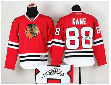 Chicago Blackhawks #88 Patrick Kane Red Autographed Stitched NHL Jersey