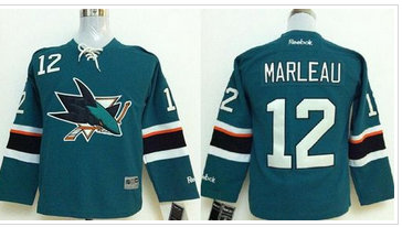 Youth NHL San Jose Sharks #12 Patrick Marleau Green Stitched NHL Jersey Youth NHL San Jose Sharks #12 Patrick Marleau Green Stitched NHL Jersey
