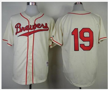 Milwaukee Brewers #19 Robin Yount Cream 1948 Turn Back The Clock Stitched Baseball Jersey