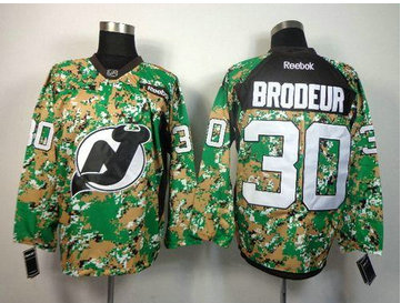 New Jersey Devils #30 Martin Brodeur Camo Veterans Day Practice NHL Jersey