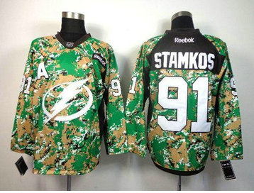 Tampa Bay Lightning #91 Steven Stamkos Camo Veterans Day Practice NHL Jersey Tampa Bay Lightning #91 Steven Stamkos Camo Veterans Day Practice NHL Jersey