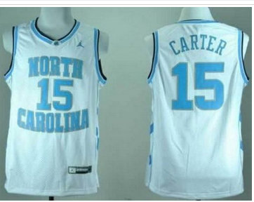 North Carolina #15 Vince Carter White Stitched NCAA Jersey